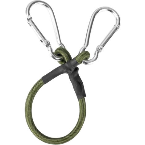 Elastic cord with 8mm carabiner for camping tents, tarpaulins, luggage, luggage racks – Robust stretch cord (30cm) (1/5)