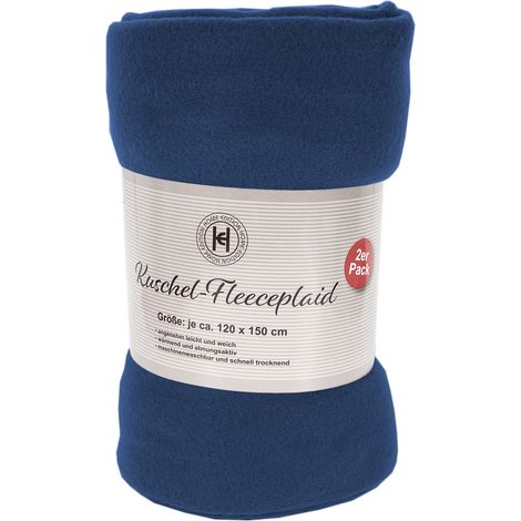 2er Pack Fleece Decke 120x1500cm -D944368-375-Blau-var