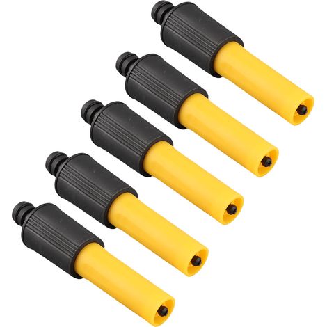 Lot de 5 buses de tuyau haute pression en ABS jaune et noir avec revêtement antidérapant TPR pour l'irrigation de jardin (1/5)