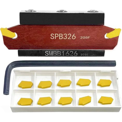 Outils de découpe rainurée SPB326/SPB26-3 pour planche à découper et 12 plaques de coupe réversibles SP300 de 3 mm en carbure de tungstène et 1 support de lame de séparation SMBB1626. (1/5)