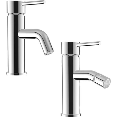 Mélangeur lavabo et bidet en laiton chromé sans vidange Mod. Ava