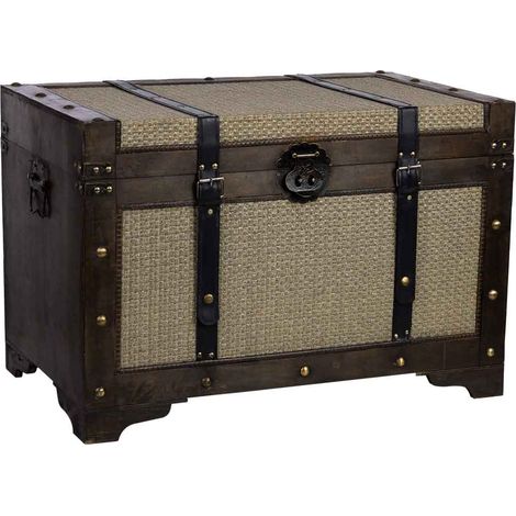 Baúl de madera marrón oscuro 75x74x51 cm (1/5)