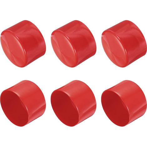 6Pcs Embouts en Caoutchouc de 80 mm de Diamètre Intérieur pour Tubes Ronds en Vinyle, Capuchon de Boulon, Protection de Filetage de Vis, Rouge (1/5)
