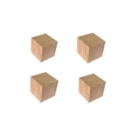 Quincadeco – Pied de meuble chêne massif 10 cm – Lot de 4 cubes – Fabrication française – Pour meubles et décorations intérieures