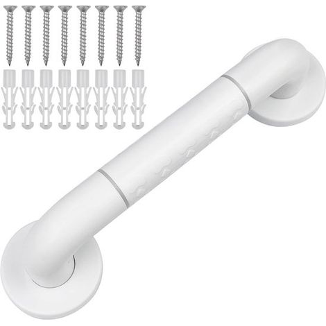 Maniglione di sicurezza per doccia da 30 cm in acciaio inox e nylon antiscivolo per la massima sicurezza in bagno. (1/5)