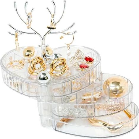 Boîtes à bijoux et organisateurs, coffret à bijoux rotatif à 3 niveaux, longs bois pour bagues, boîte de rangement pour bijoux, A (1/4)
