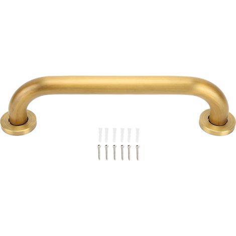 Barre d'appui en cuivre 30cm pour douche et baignoire - Poignée de sécurité antidérapante pour personnes âgées, main courante de salle de bain (1/5)