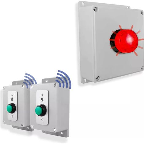 Kit sonnette sans-fil avec flash - Haute-résistance / 800m / 2 boutons pros autonomes sur piles (Gamme PROTECT 800) (1/5)