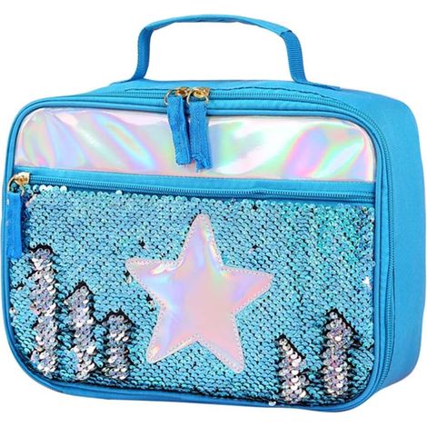 Stück Lunchbox für Mädchen, doppelseitig, mit Pailletten, Meerjungfrauen-Motiv (1/5)