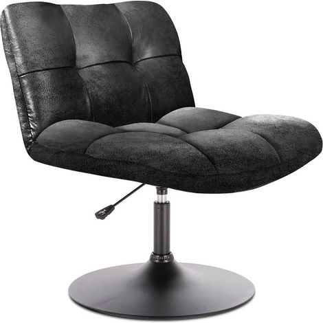BULLA - Fauteuil Pivotant Simili Cuir Noir (1/2)