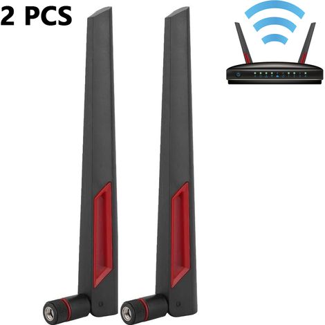 Lot de 2 antennes pour routeur sans fil ASUS AC68U/AC88U, antennes omnidirectionnelles, pour routeur/réseau local sans fil double fréquence 2,4 GHz/5,8 GHz (1/4)