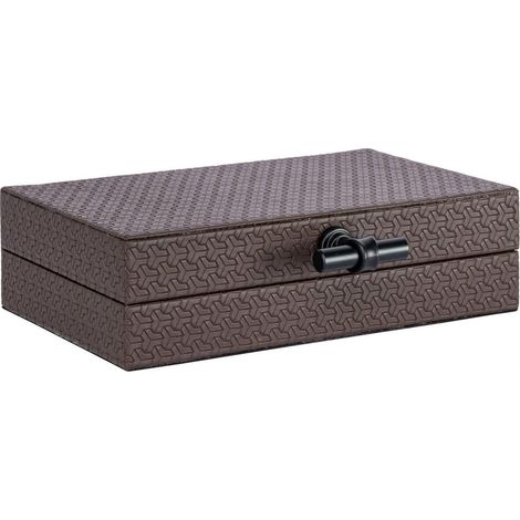 Boîte de rangement marron texturée - marron foncé (1/5)