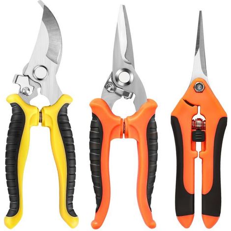 BelleRise - Secateur De Jardin 3 Pièces, Cisaille De Jardin, Ciseaux Jardinage, Coupe Branche Sécateur Jardin, Outils De Jardin (1/5)