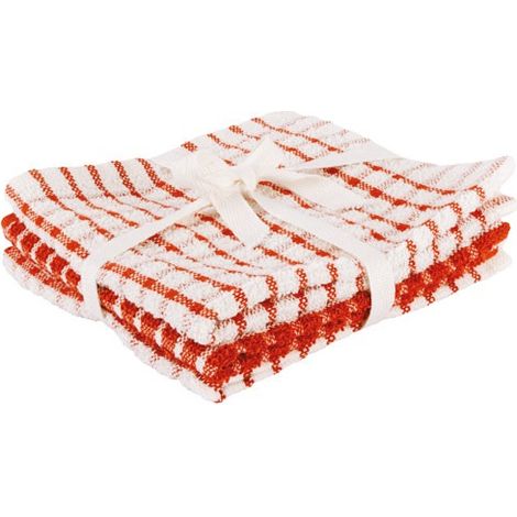 Lotto 3 Asciugamani 30 x 30 cm Ruggine - Tessuto - Cosy & Trendy