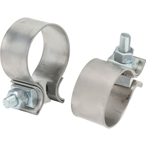 Collier de serrage à Joint bout à bout d'échappement, 2 pièces, en acier inoxydable 304, coupleur de manchon de tuyau de silencieux pour 2 pouces (1/5)