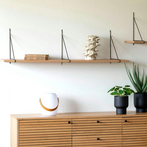 Etagère murale design effet bois 120 cm TALLINN (1/4)