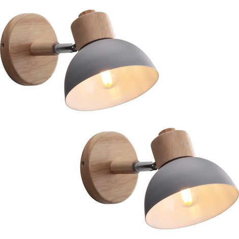 Applique Murale Industrielle Vintage Lampe Murale Interieur Sconce Rétro Luminaire Applique Abat-jour E27 Ø15CM pour Salle à Manger Escalier Chambre Cuisine Café(2pcs gris) (1/5)