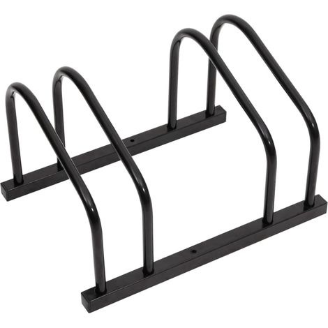 Dépose - Porte 2 Vélos Noir Avec Fixation Au Sol. Ranger ses vélos facilement (1/5)