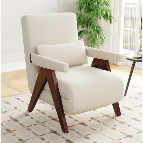 Poltrona divano letto 3 in 1 reclinabile beige OKMYHOME (1/5)