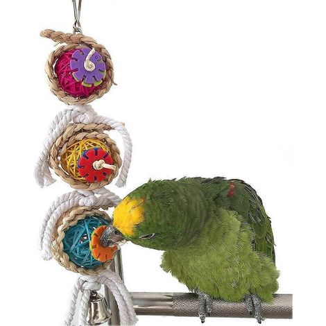 Jouets pour cage pour perruches ondulées, perroquets, calopsittes, perruches ondulées, inséparables ou cacatoès (1/4)