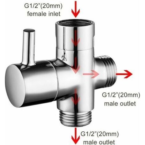 3 Voies Soupape.Douchette Composants de Douche Raccord Universels (1/4)