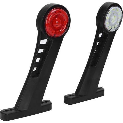 Lot de 2 feux de position latéraux bicolores à 28 LED pour camion, feu de signalisation 24 V, feu arrière pour remorque de voiture (1/5)