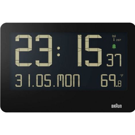 Braun BC 14 Reloj de Pared Digital Negro Radiocontrolado