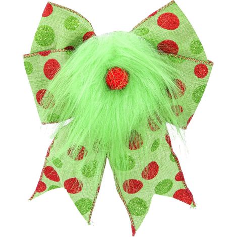 Ruban Décoratif Noël - Motif Pois Rouges Et Verts - Pour Arbre De Noël Et Couronnes - Lot De 12 (1/5)