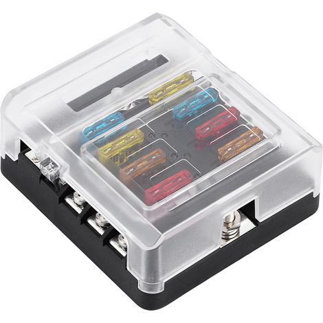 Circuit de distribution d'alimentation automobile 6 canaux 12V-24V avec porte-fusible à lames et fusible (1/5)