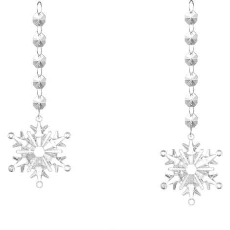Ornement Murale - Décoration Intérieure Maison - Guirlande À Pompons En Tissu - Icicles En Verre Pour Noël - Ensemble Barbe Et Chapeau - Suspension Lumineuse - 1 Pièce (1/5)