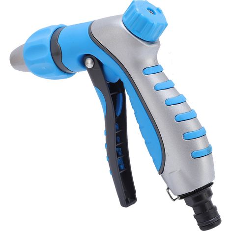 Pistolet d'arrosage haute pression avec 3 modes de jet pour l'arrosage des plantes, le lavage de voiture, la terrasse et les animaux domestiques. (1/5)