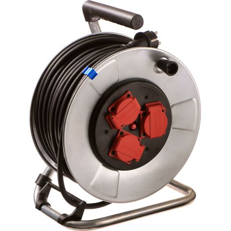 Metall Kabeltrommel für Heimwerker 25 Meter bis 3,5KW, IP44, 10317