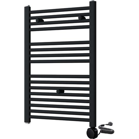 Kibath Radiador Secatoallas 80 cm x 50 cm eléctrico acabado negro mate fabricado en acero (1/5)