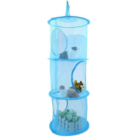 Panier de rangement suspendu - ZERODIS - HB015 - Nylon - 3 compartiments - Bleu (1/2)