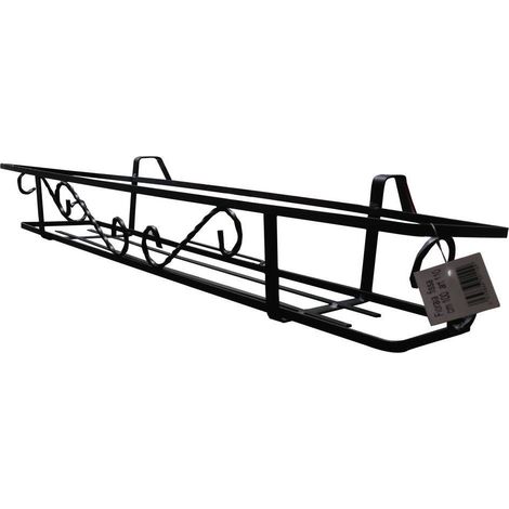 FIORIERA FISSA IN FERRO BATTUTO NERA 110X21X14CM