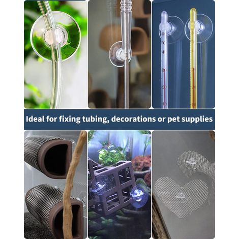 Ventouses d'Aquarium avec Colliers de Serrage Réglables et Clips Rotatifs pour Tuyaux de 4 à 6 mm Décorations et Chauffage d'Aquarium Accessoires de Fixation de Pompe à Air