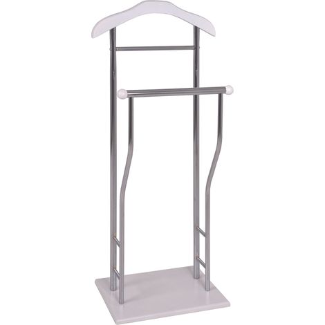 Valet coloris chromé-blanc - Dim : L 45 x P 30 x H 110 cm - PEGANE -