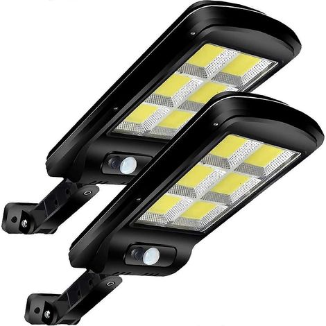 Projecteur solaire LED de sécurité avec 120 LED COBS, détecteur de mouvement, télécommande et étanchéité IP65 (allumage automatique crépusculaire). (1/5)