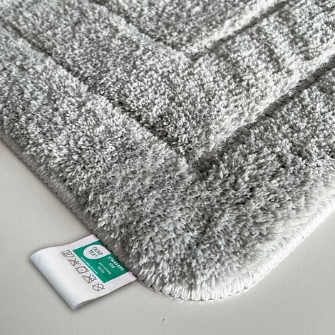 Badematte Atlantis Reckteckig Rutschhemmende Rückseite Silbergrau 40 x 60 cm