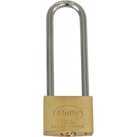 FPLUS candado 3el-50 arco extra largo laton amig , Candado en latón con arco tratado de acero.

Arco extra largo.

Incluye dos llaves.

Doble cierre.