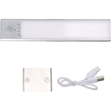 Lumière d'armoire à capteur de mouvement USB Type C LED, Induction à 120 degrés pour l'intérieur de la maison, batterie au Lithium polymère de 20cm, 800mAh