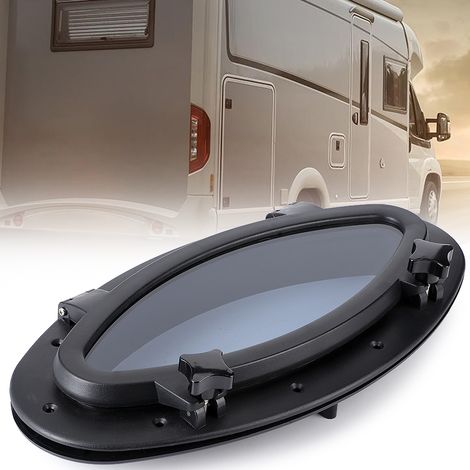 Hublot ovale en verre anti-âge et résistant aux UV, 410x220 mm, adapté aux navires, yachts et camping-cars. (1/5)