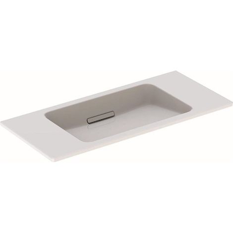 Lavabo Geberit ONE design flottant, sortie horizontale, compact, 90x40cm, sans troude robinetterie, sans trop-plein, blanc, KeraTect, blanc brillant