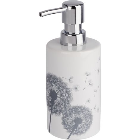 Wenko Astera Flüssigseifen-Spender Fassungsvermögen 0.36 L, Keramik, 7 x 8,5 x 18 cm (1/3)
