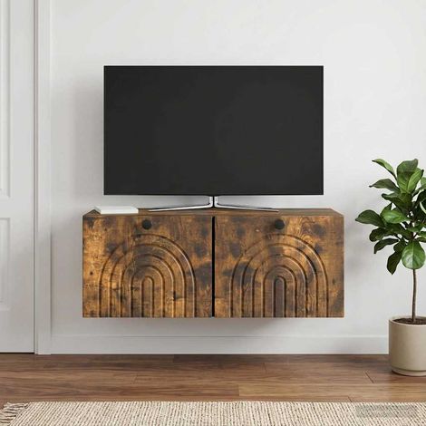 vidaXL Wall-Mounted TV Cabinet Smoked Oak 78.5 x 31 x 30 cm (1/5)