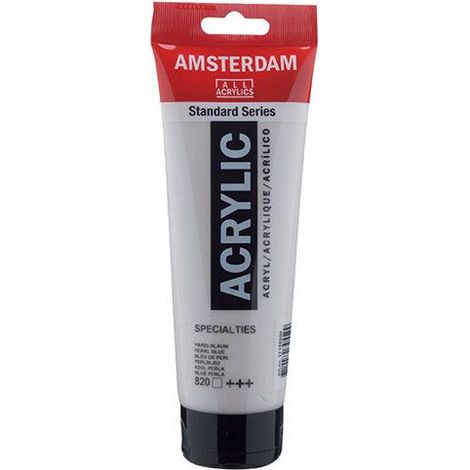 Peinture Acrylique en tube - Bleu de perle - 820 - Amsterdam - 250ml (1/2)