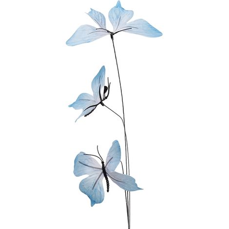 Branche décorative avec papillons en textile bleu pour décoration intérieure 10 x 10 x 65 cm - PANGIVO (1/2)