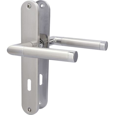 Südmetall Türgriff-Garnitur Langschild BB Edelstahl satiniert silber 235 x 40 mm