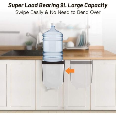 Poubelle pliable, poubelle moderne suspendue avec support pour sac poubelle pour porte d'armoire de cuisine (1/3)