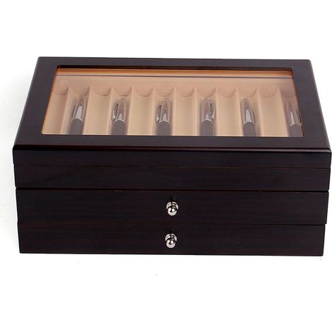 Stifthalterbox Füllfederhalter Stifte Sammelbox Federhalter Stifte Aufbewahrungsbox mit 34 Füller Schaukasten Storage Boxen (1/5)